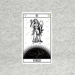 Virgo Distressed Goth Tarot Zodiac Sign T-Shirt